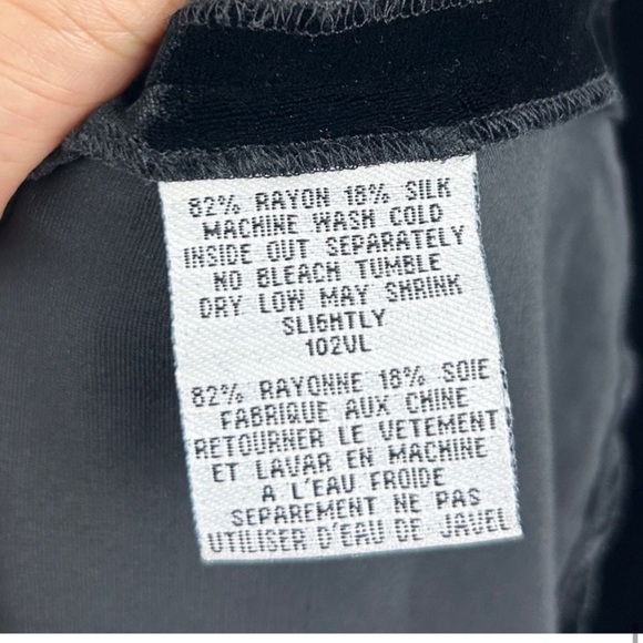 Eileen Fisher Velvet Silk Blend Maxi Dress Deep Blue/Black Medium - Picture 5 of 5